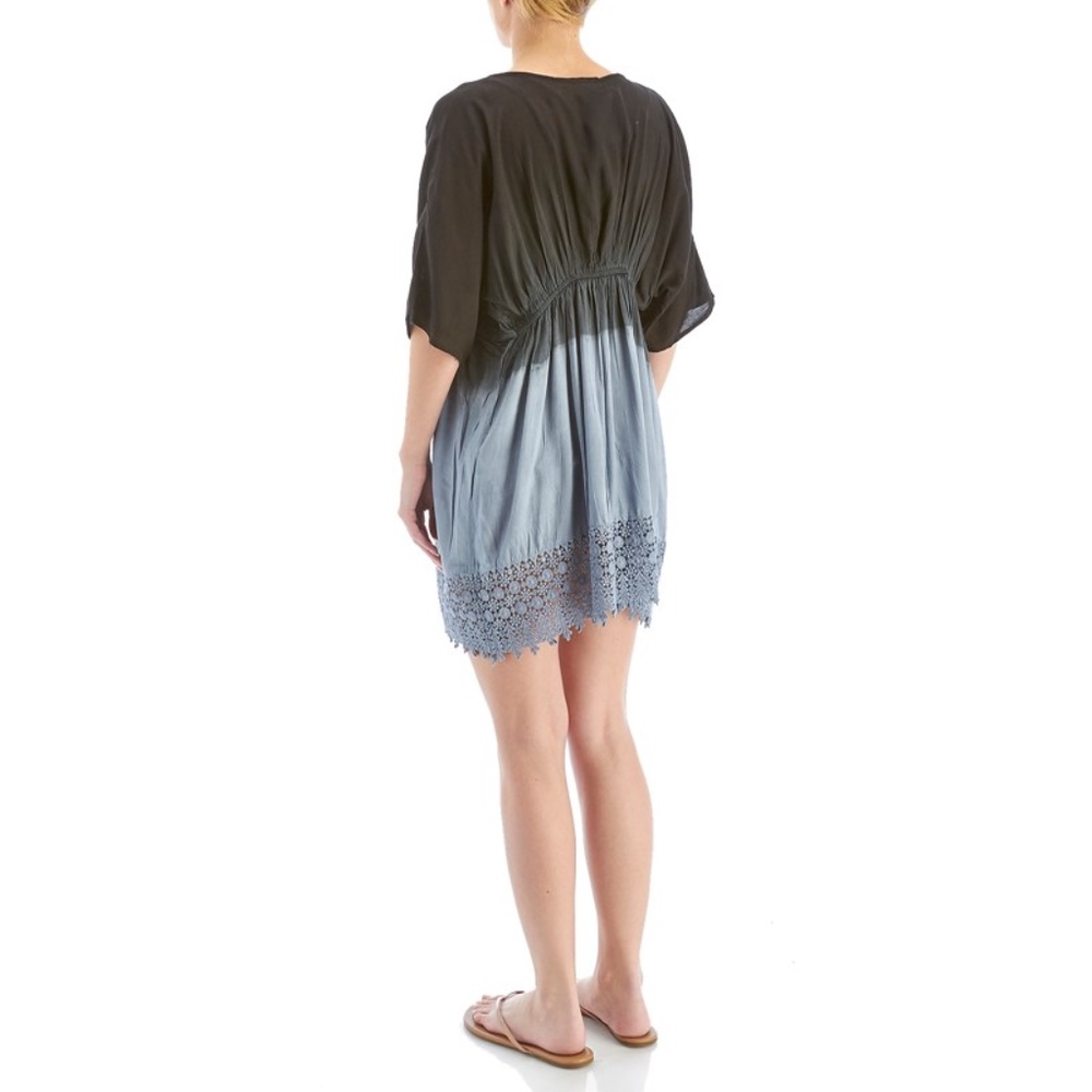 SALE Black & Gray Crochet Hem Swim Coverup - Picture 3 of 3